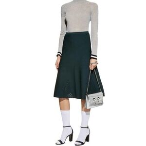 Sandro Shane Eyelet Skirt in green